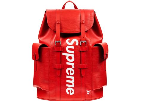 supreme backpack red leather